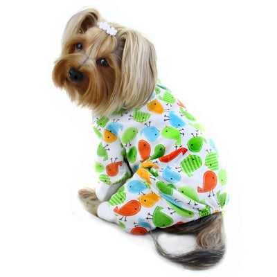 Klippo Early Birdies Knit Cotton Dog Pajamas with Round Dog Collar Flaps - Pets Perfect