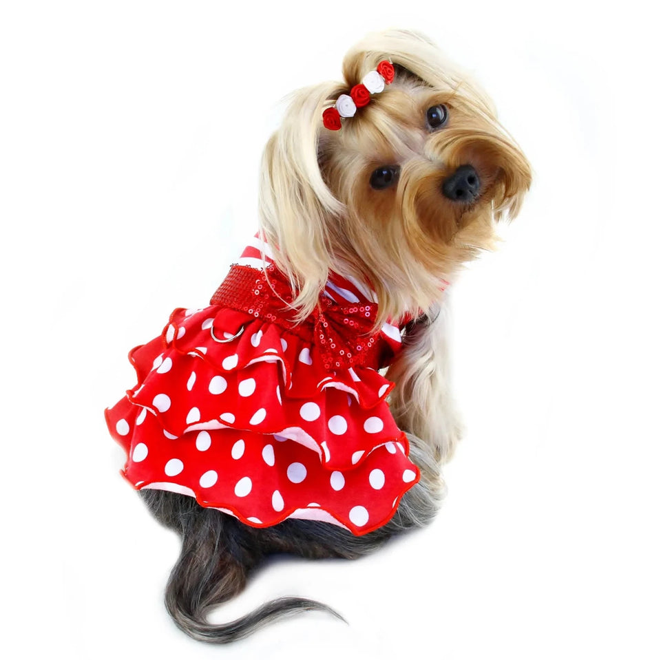 Sparkling Bow Ruffle Layered Dress for Dogs - Klippo Pet - Pets Perfect