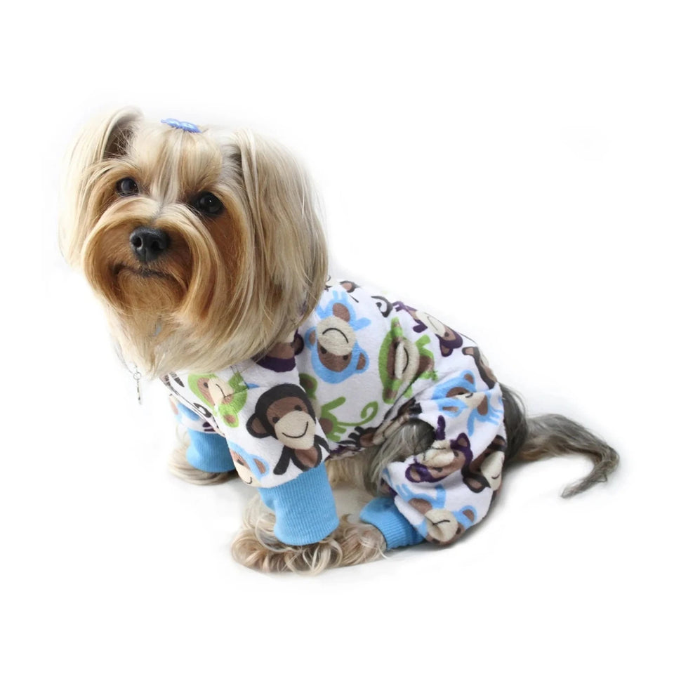 Ultra Soft Plush Minky Monkey Pajamas - Pets Perfect