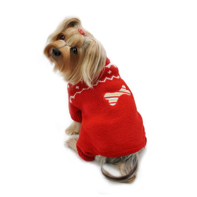 Candy Cane Bone Holiday Sweater Bodysuit for Dogs - Klippo Pet - Pets Perfect