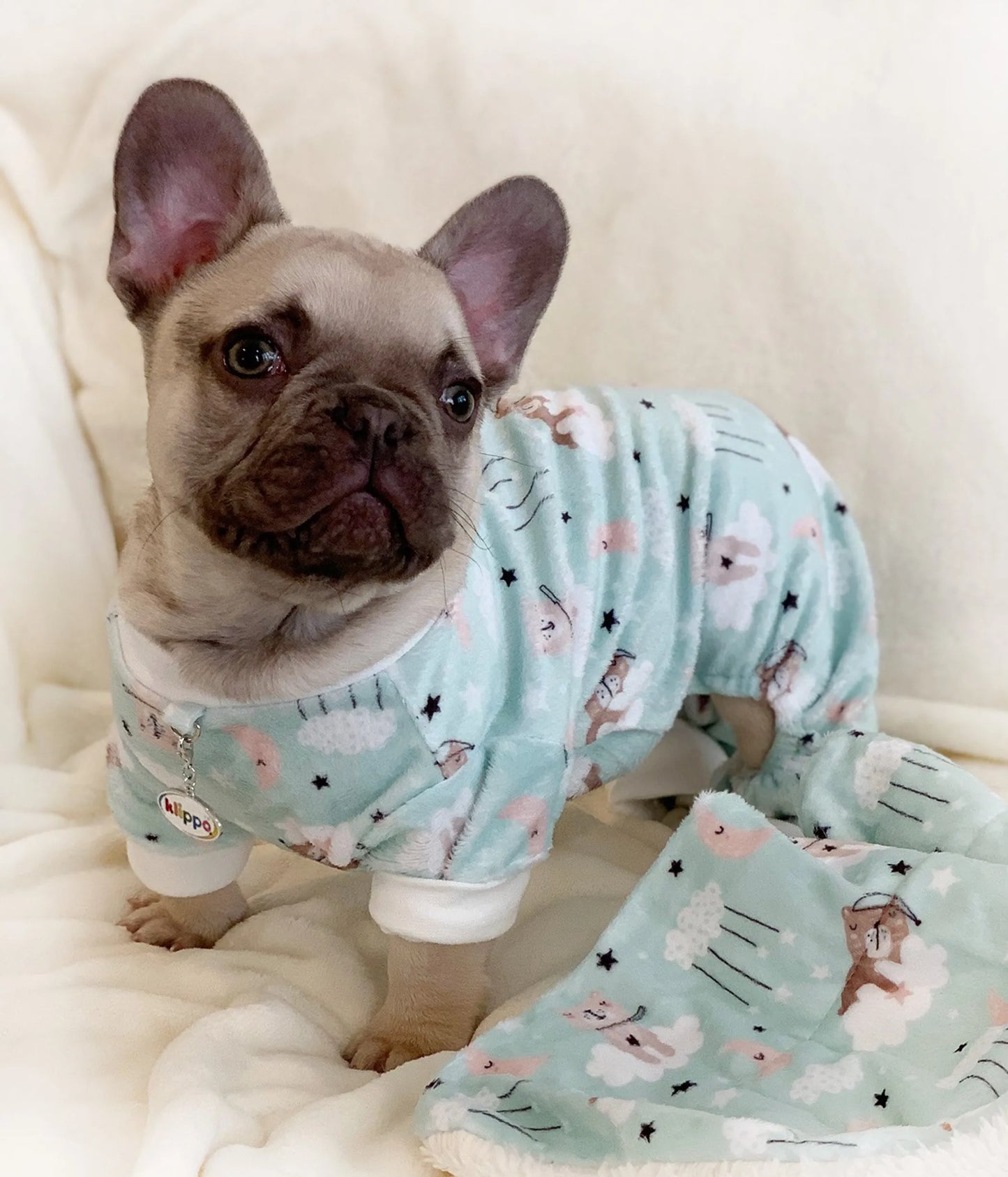 Klippo Ultra Soft Plush Minky Bedtime Bears Dog Pajamas