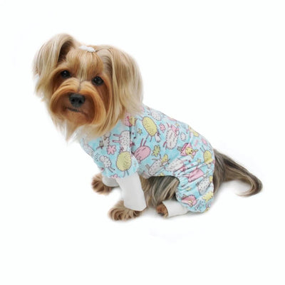 Klippo Funny Sheep Plush Minky Dog Pajamas - Ultra Soft with Stretch Dog Collar & Cuffs - Pets Perfect