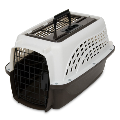 Petmate 2 Door Top Load Dog Kennel Pearl, White, Coffee Grounds, 19 in