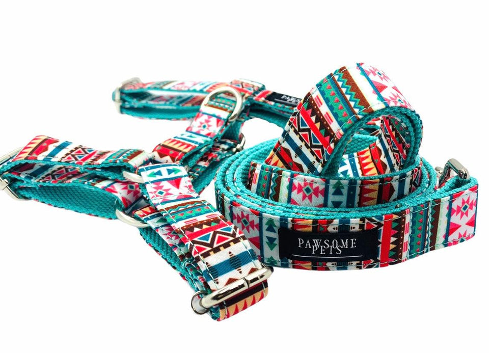 Pawsome Pets Step-in Cat Harness, Tropical Print for Easy & Secure Walks - Pets Perfect