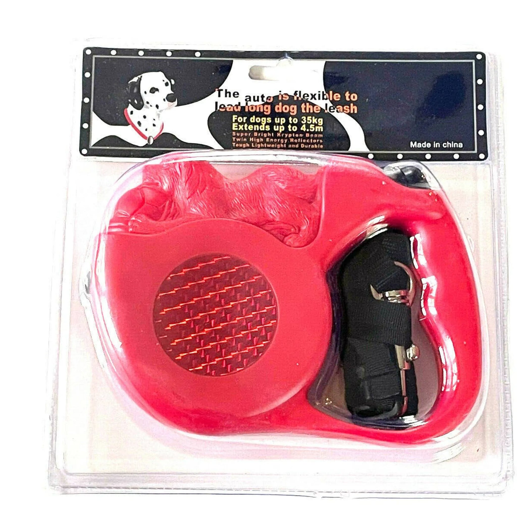 Reflective Retractable Pet Dog Leash Up to 4.5m Long 35kg 77lbs Krypton Beam