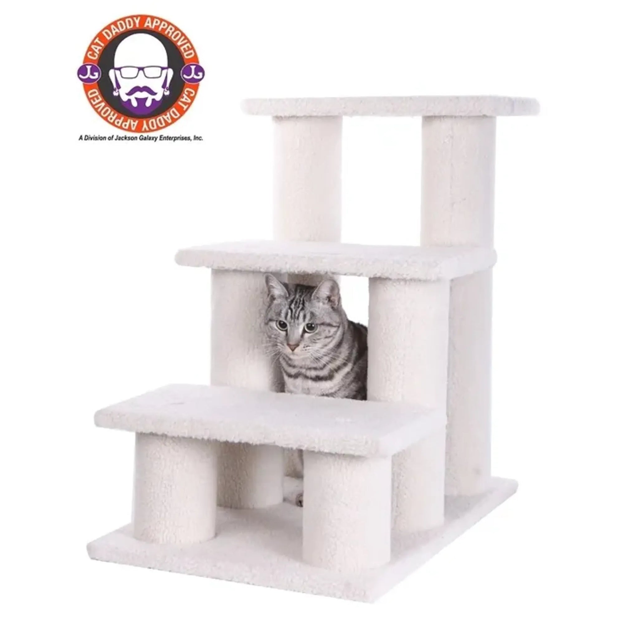 Real Wood 3 Step Cat Step Stairs Ramp,  25" Dogs Climber