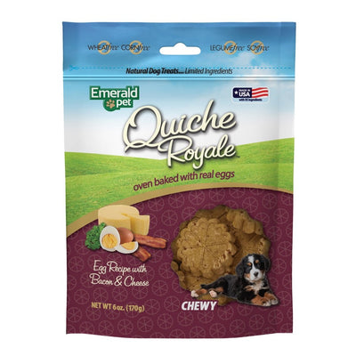 Emerald Pet Quiche Royale Chewy Dog Treat Bacon & Cheese 6 oz