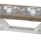 Farmhouse 2-Bowl Elevated Dog Feeder Chestnut Medium, Black Base