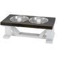Farmhouse 2-Bowl Elevated Dog Feeder Chestnut Medium, Black Base