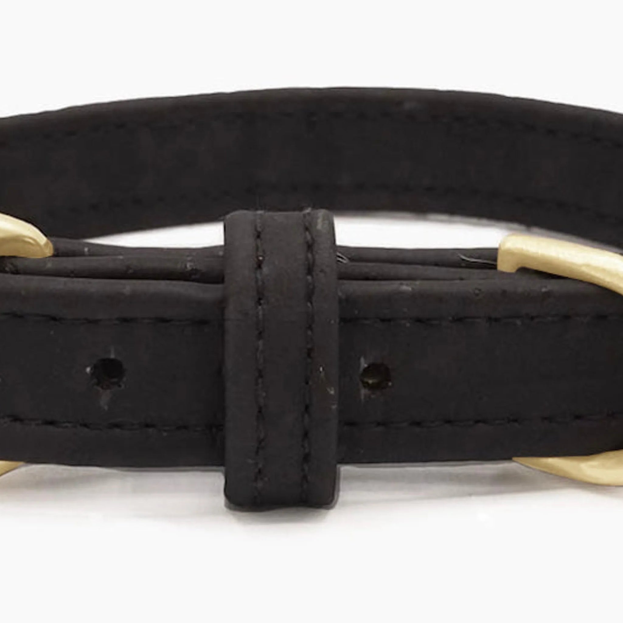 Midnight Black Cork Leather Collar
