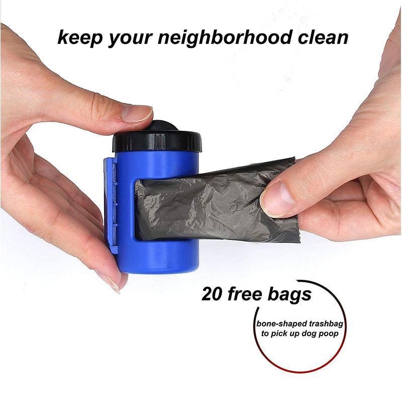 Nightwalk 4.5M Led Light And Waste Bag Dispenser Retractable Dog Leash - Pets Perfect