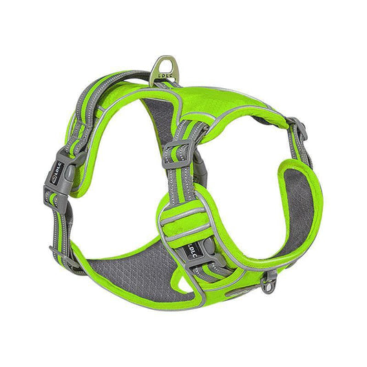 Explosive Red Adventure No-Pull Dog Harness - Safety and Comfort for Large Dogs
