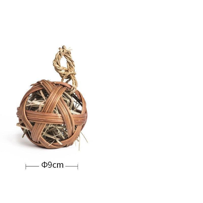 Natural Straw Hanging Chew Toy for Small Pets - Pets Perfect