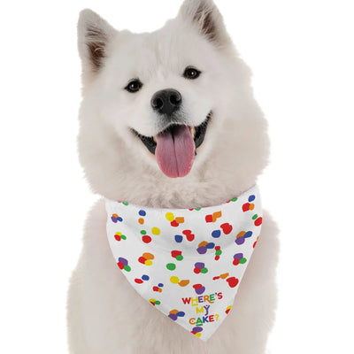 BanDoggie Where's My Cake Boy Dog Bandana - Birthday Microfiber, USA Made - Pets Perfect