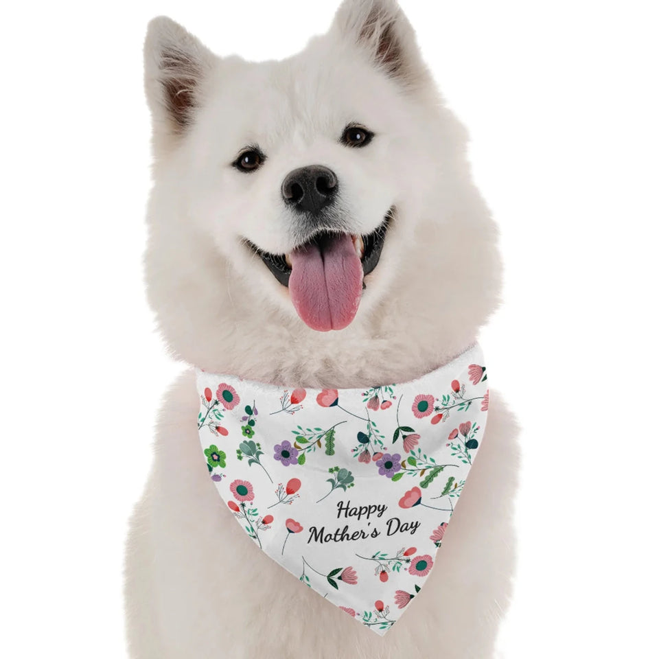 BanDoggie Happy Mother's Day Dog Bandana - Holiday Print Microfiber Pet Bandana - Pets Perfect