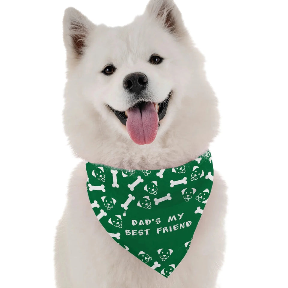 BanDoggie Dad's My Best Friend Dog Bandana - Soft Microfiber Father's Day Pet Bandana, Made in USA - Pets Perfect