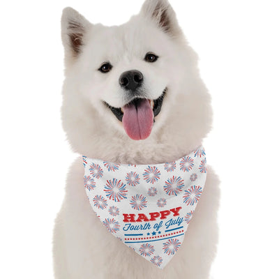 BanDoggie Happy 4th of July Dog Bandana - Patriotic Microfiber Pet Bandana, USA Made - Pets Perfect