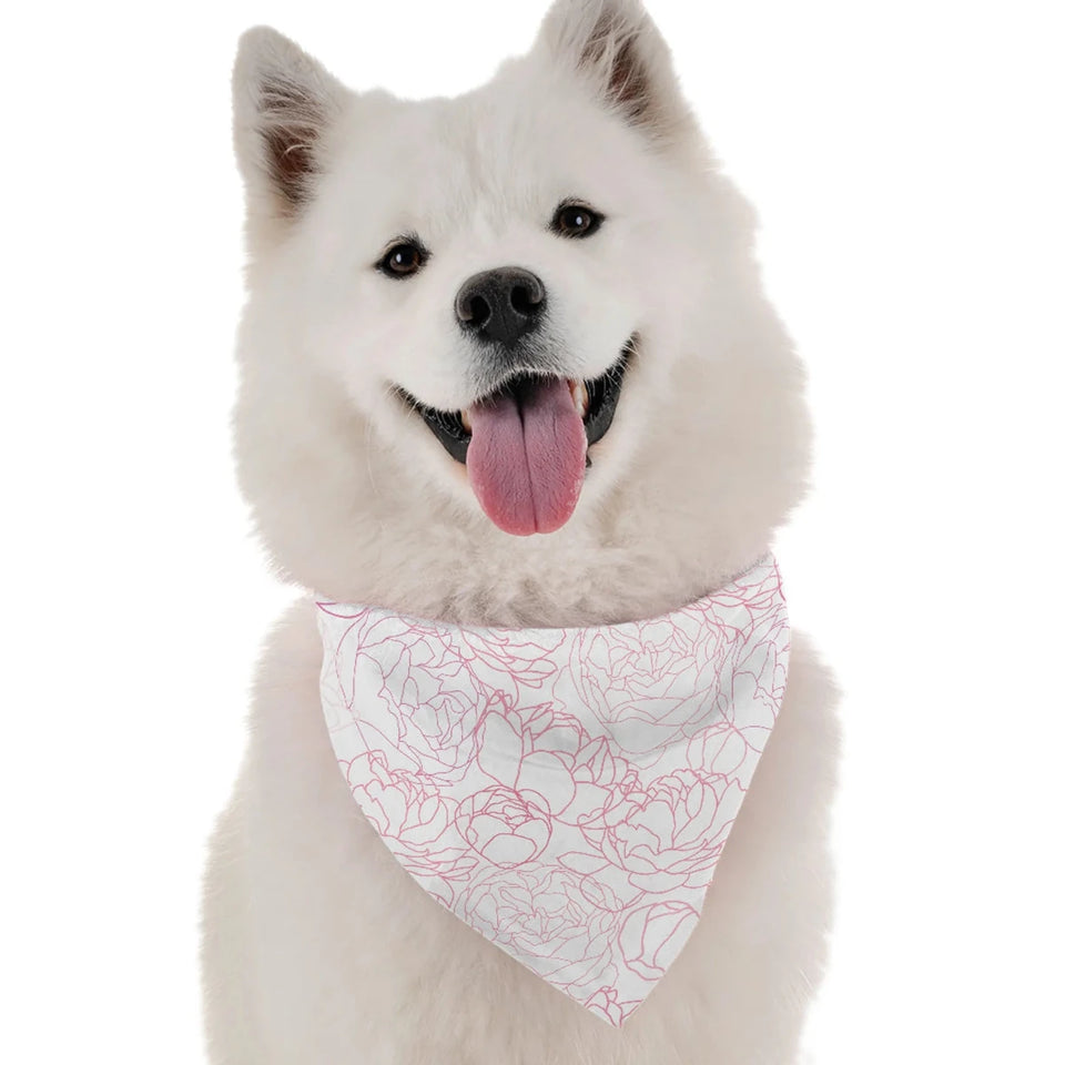 BanDoggie White Carnation Dog Bandana - Elegant Floral Design - Pets Perfect
