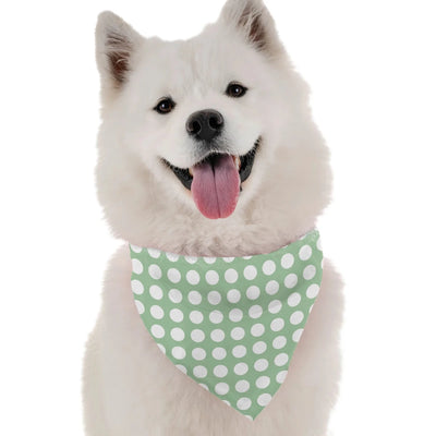 BanDoggie Polka Green Dog Bandana - Nature-Inspired Microfiber, USA Made - Pets Perfect