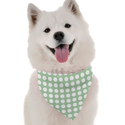 BanDoggie Polka Green Dog Bandana - Nature-Inspired Microfiber, USA Made