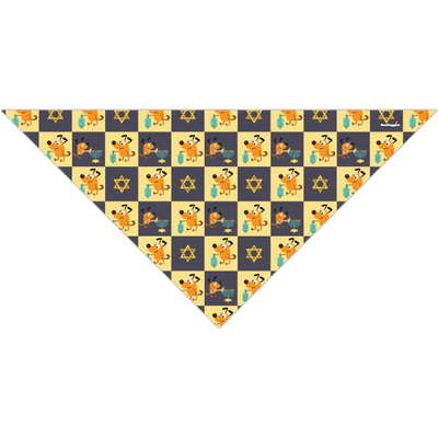 BanDoggie Dreidel Dogs Hanukkah Dog Bandana - Holiday Print Microfiber Pet Bandana - Pets Perfect