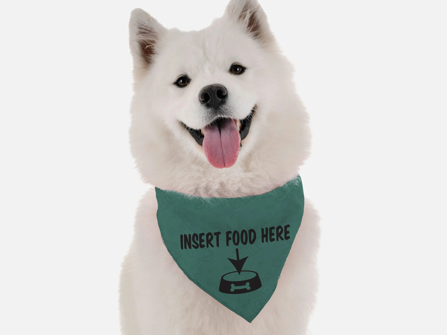 BanDoggie Insert Food Here Dog Bandana - Funny Microfiber Pet Bandana, USA Made