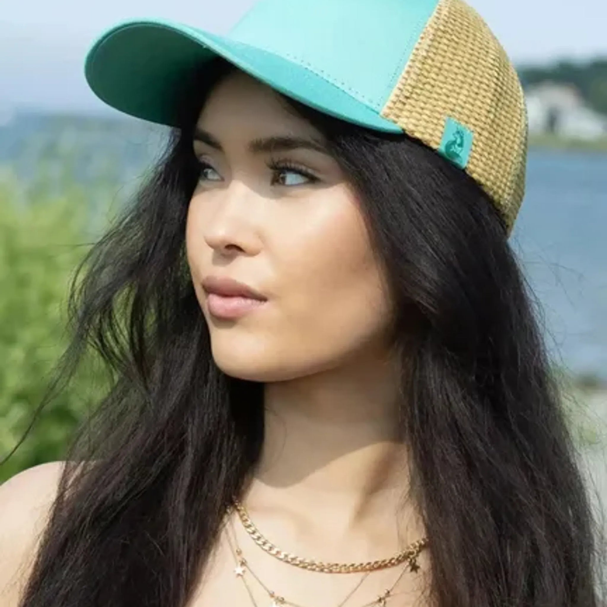 Island Vibes Baseball Cap with Raffia