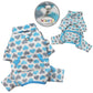 Klippo Blue & Gray Hearts Fleece Dog Turtleneck Pajamas with Pocket & D-Ring