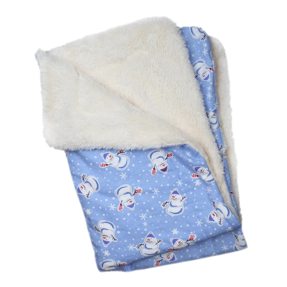 Snowman & Snowflakes Flannel/Ultra-Plush Blanket - Pets Perfect