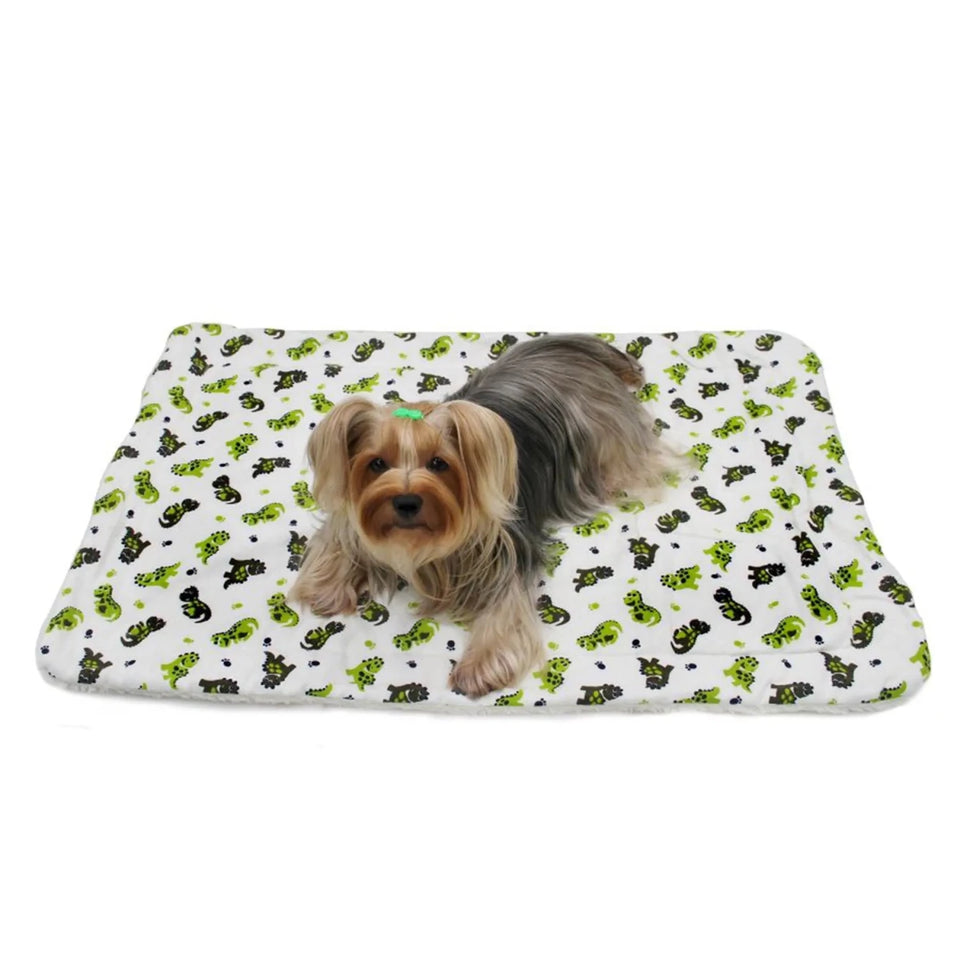 Playful Dinosaur Flannel/Ultra-Plush Blanket - Pets Perfect