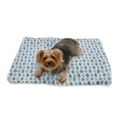 Blue & Gray Hearts Fleece/Plush Blanket - Pets Perfect