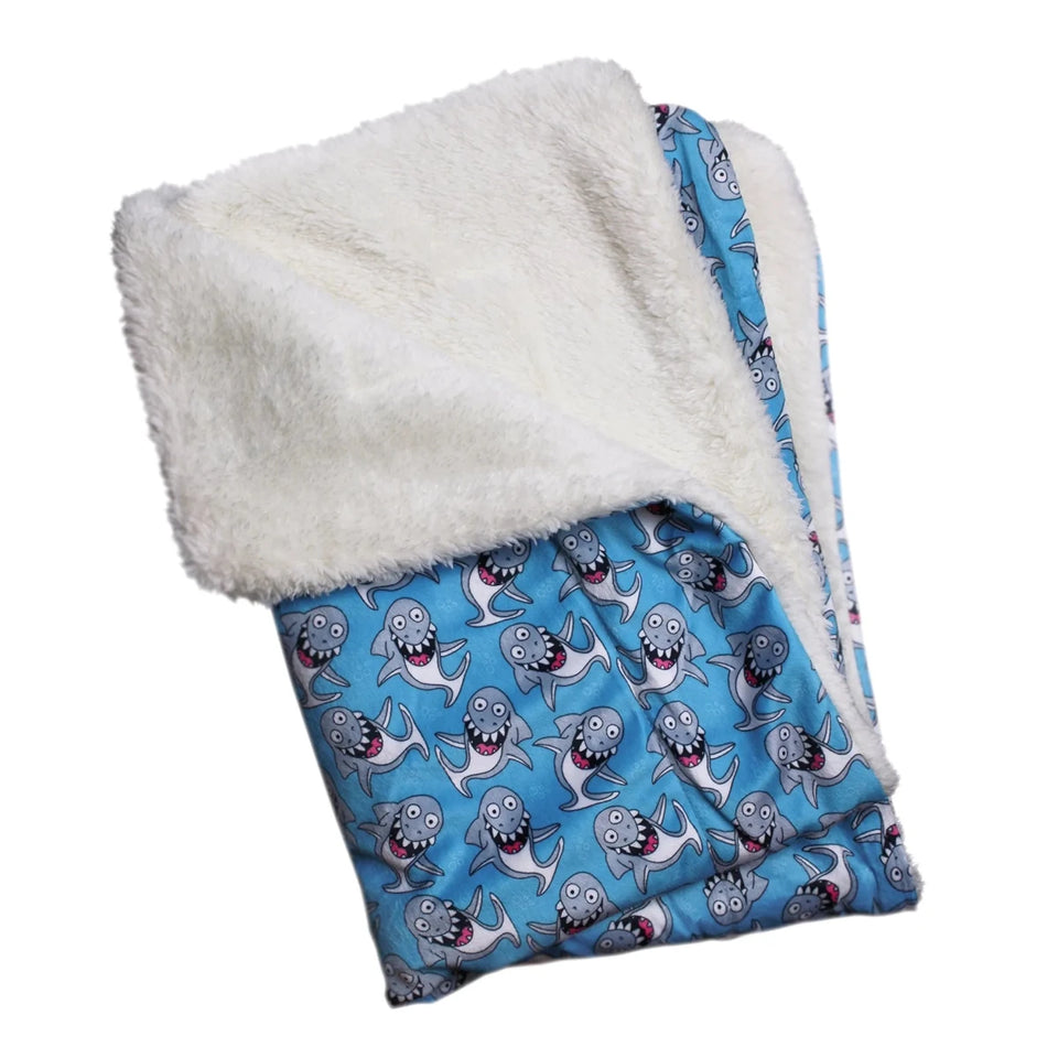 Ultra Soft Minky/Plush Silly Sharks Blanket - Pets Perfect