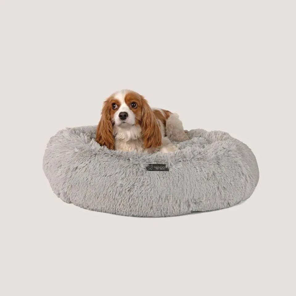 NANDOG Light Grey Calming Shaggy Bed - Pets Perfect