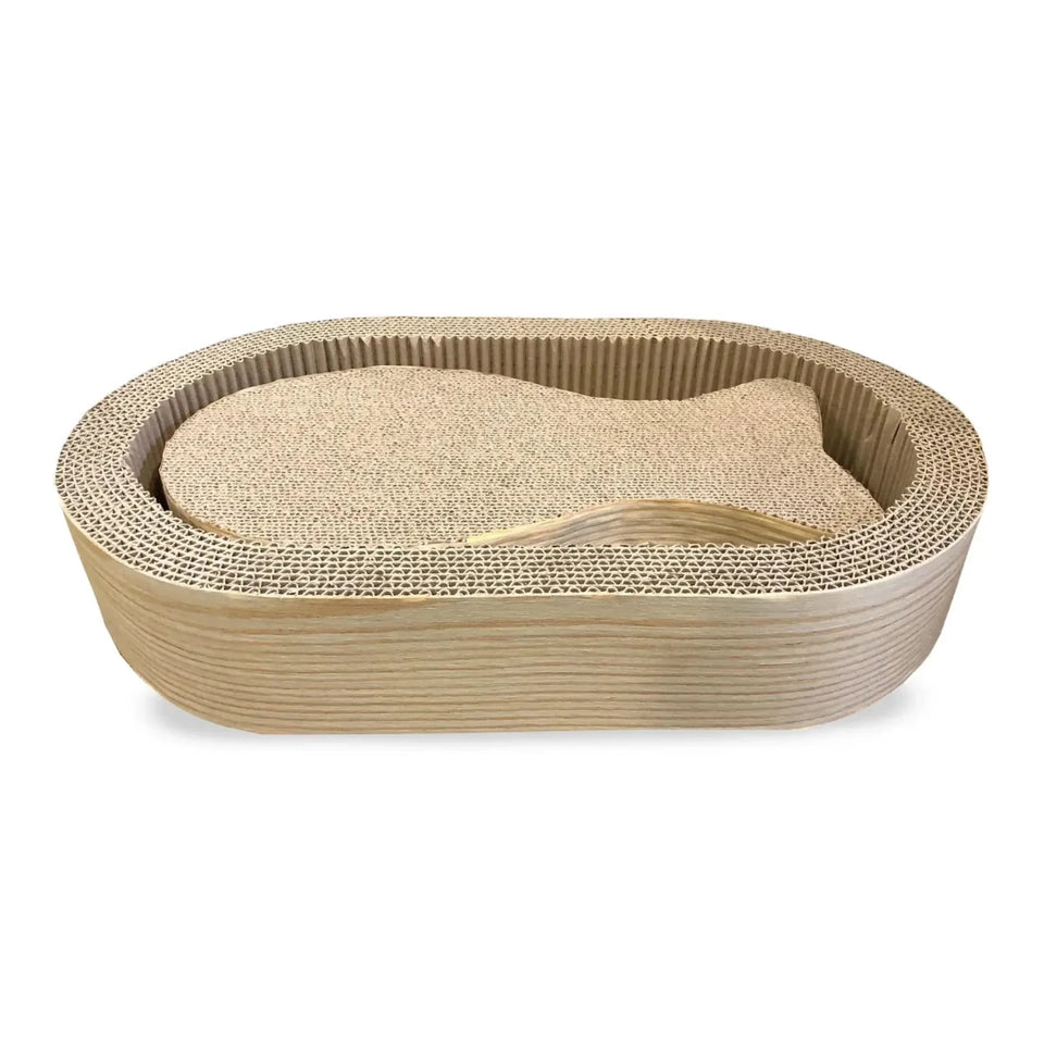NANDOG Cat Scratcher Two Piece Oval With Inner Fish - Pets Perfect