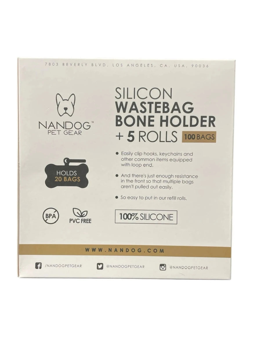 NANDOG Silicon Waste Bag Bone Holder Kit +5 Rolls - Pets Perfect