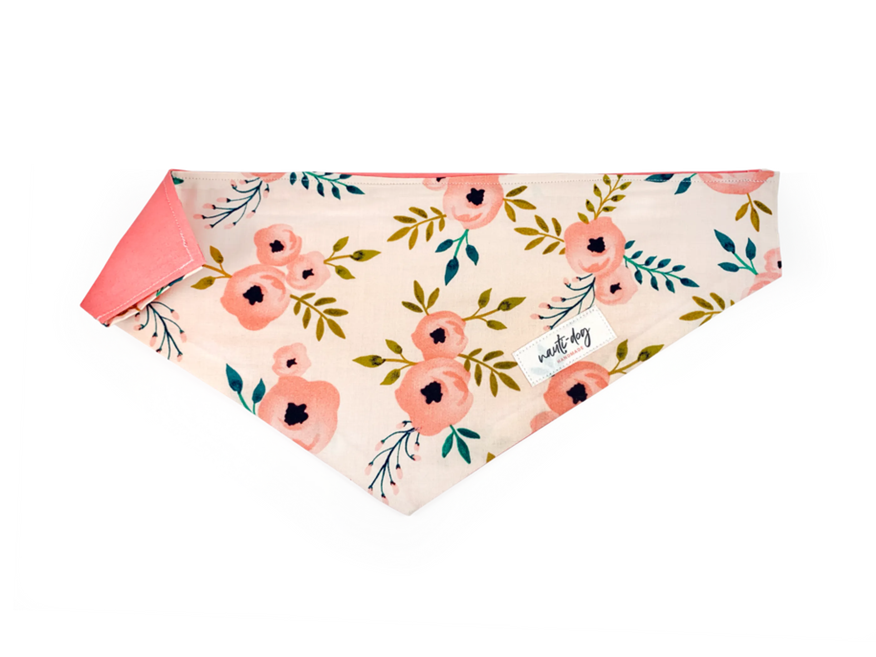 Charleston Blush Floral Tea Rose Over-the-collar Dog Bandana