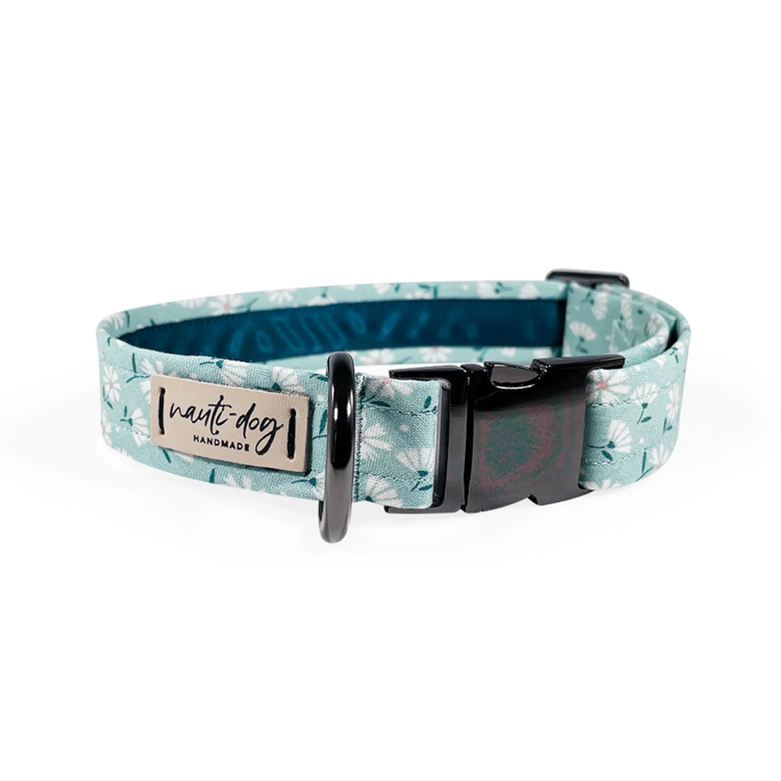 Paperwhite Sea Glass Green Daisy Floral Buckle & Martingale Dog Collar - Pack Of: 1