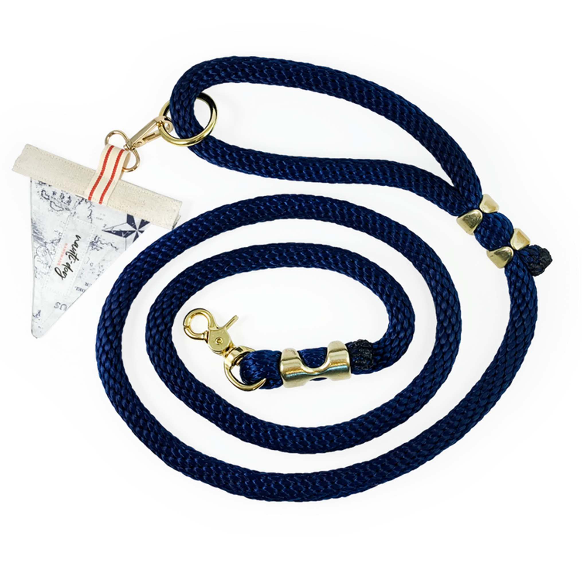 Carta Marina Light Vintage Nautical Toile Premium Rope Leash