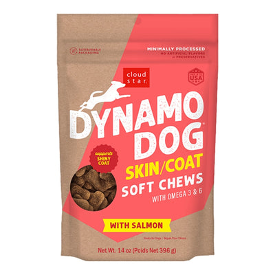Cloud Star Dynamo Dog Skin and Coat Soft Chews Salmon Formula Dog Treats, 14 oz. Bag