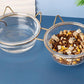 Sparkling Glass Cat Bowl With Elevated Metal Rack - Stylish And Functional Pet Feeder - Pets Perfect