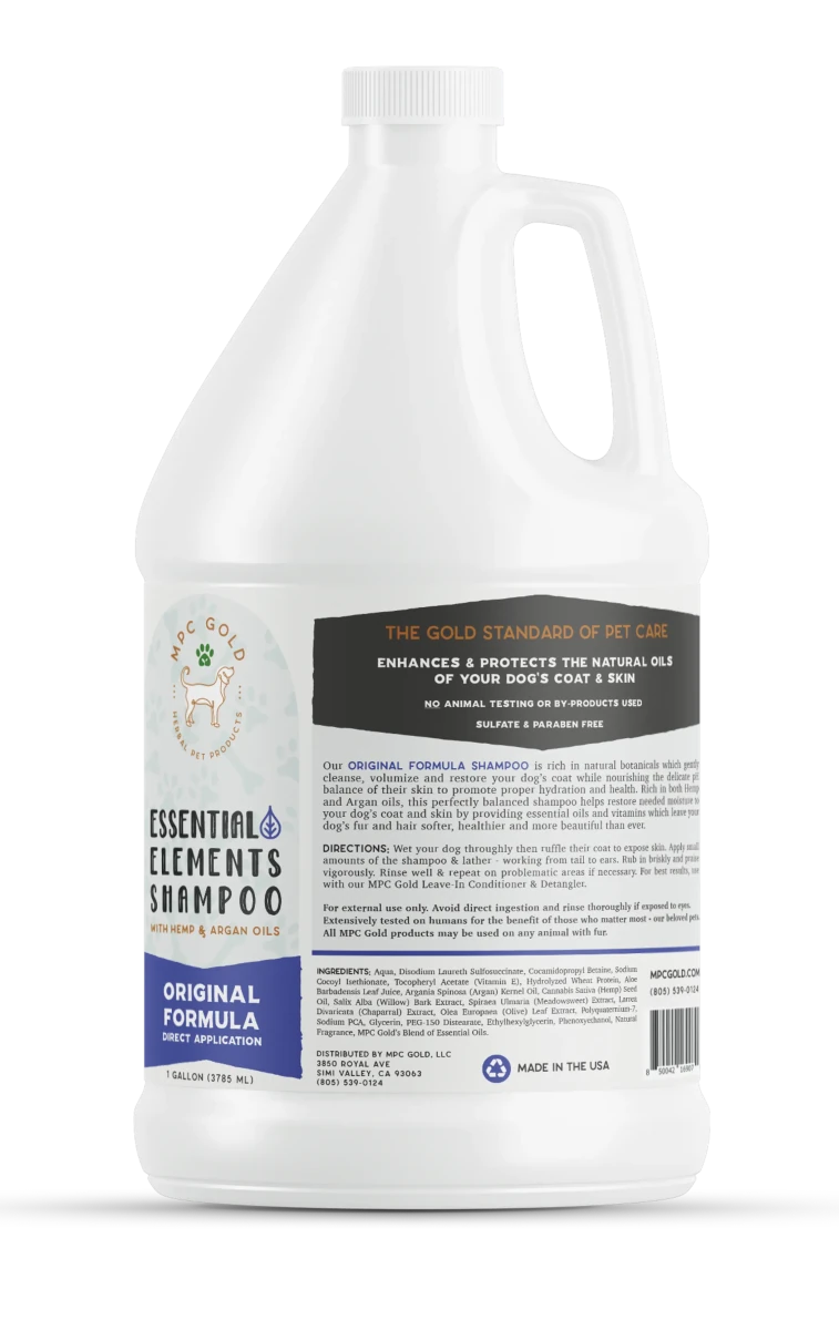 MPC Gold Hemp & Argan Oil Dog Shampoo - 1 gal - Pets Perfect