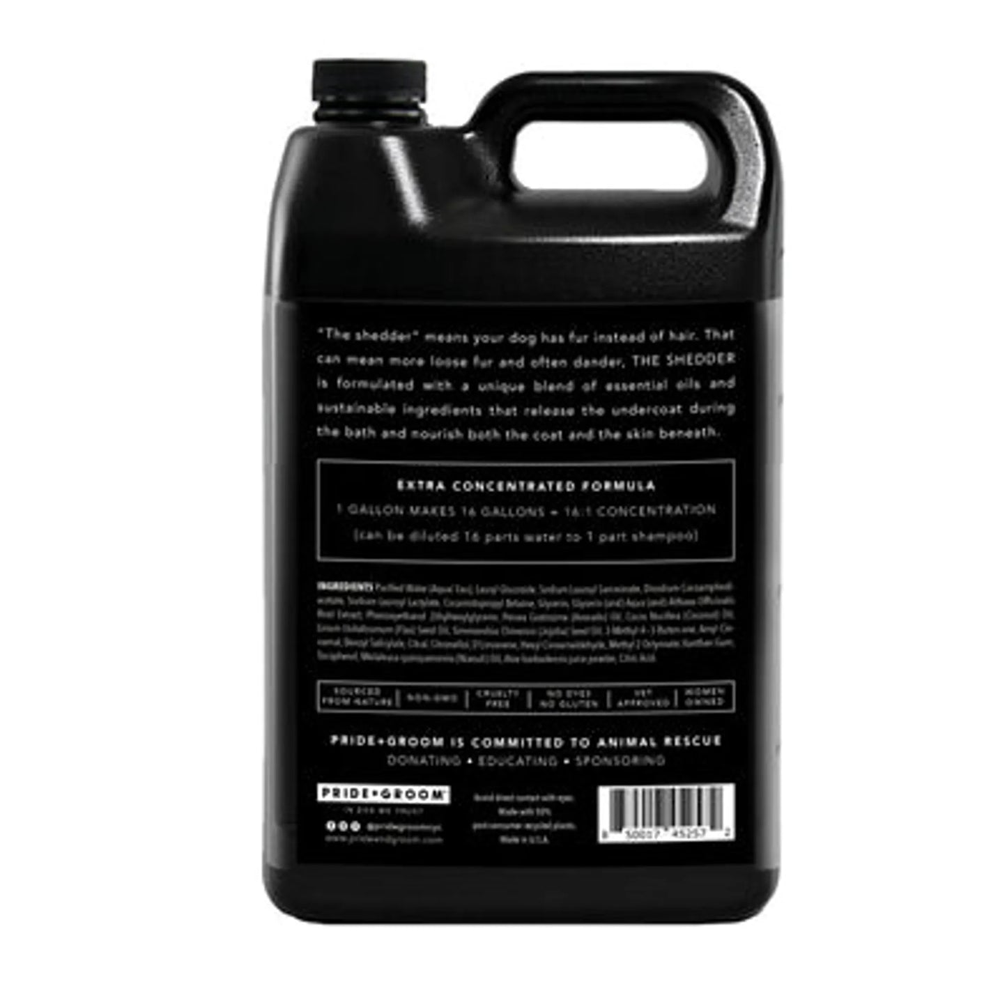 PRIDE+GROOM The Shedder Dog Shampoo - Moisturizing Formula for Fur-Coat Breeds