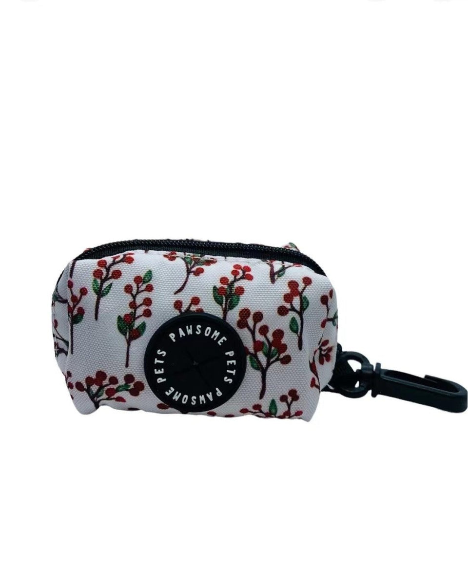 Dog Waste Bag Holder, Red Floral, view 3