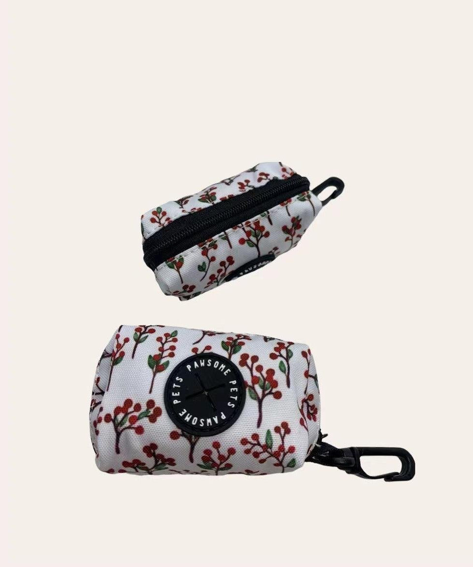 Dog Waste Bag Holder, Red Floral, view 2