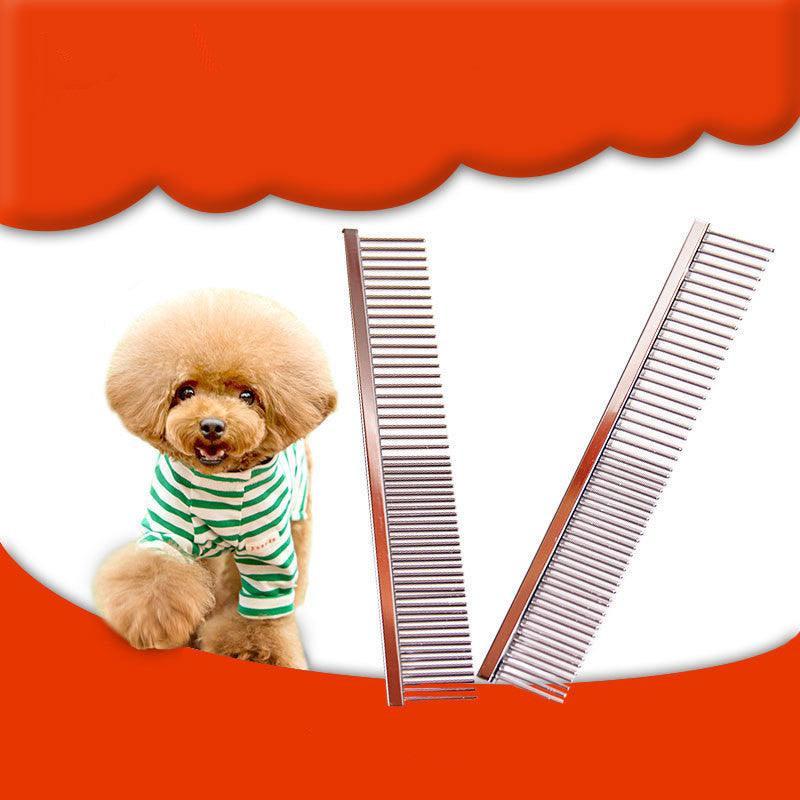 Dual - Spacing Stainless Steel Comb - Sparse & Dense Teeth for All Coat Types - Pets Perfect