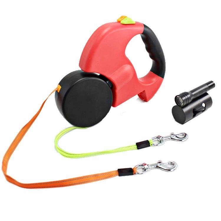 The Ultimate Dual - Headed Pet Leash: Retractable, Rotatable, And Illuminated - Pets Perfect