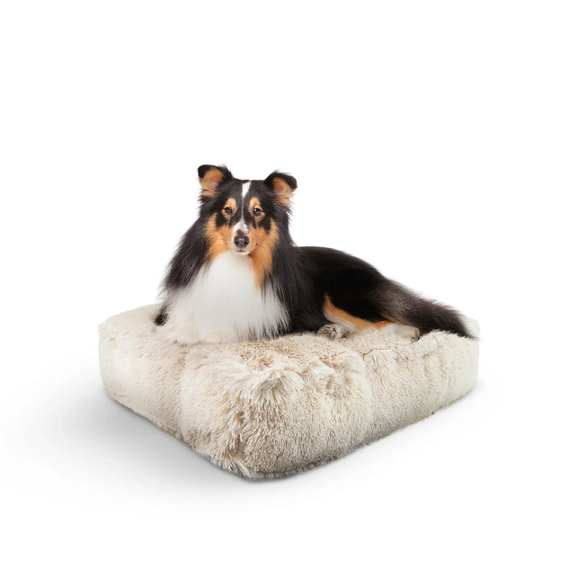 Bessie and Barnie Frosted Willow Rectangle Dog Bed Small - Luxury Plush Pet Bed with 5 Pillows & Washable Cover - Pets Perfect