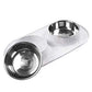 Messy Mutts Dog Double Feeder Marble 1.5 Cup Per Bowl - Pets Perfect