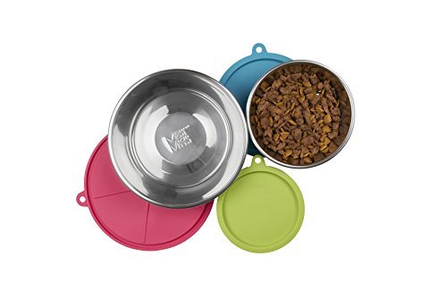 Messy Mutts Dog Bowl and Lid Set 6 Cup 6 Pack - Pets Perfect