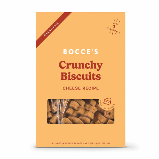Bocce's Bakery Cheese Biscuits - Wheat-Free Crunchy Treats (14oz)
